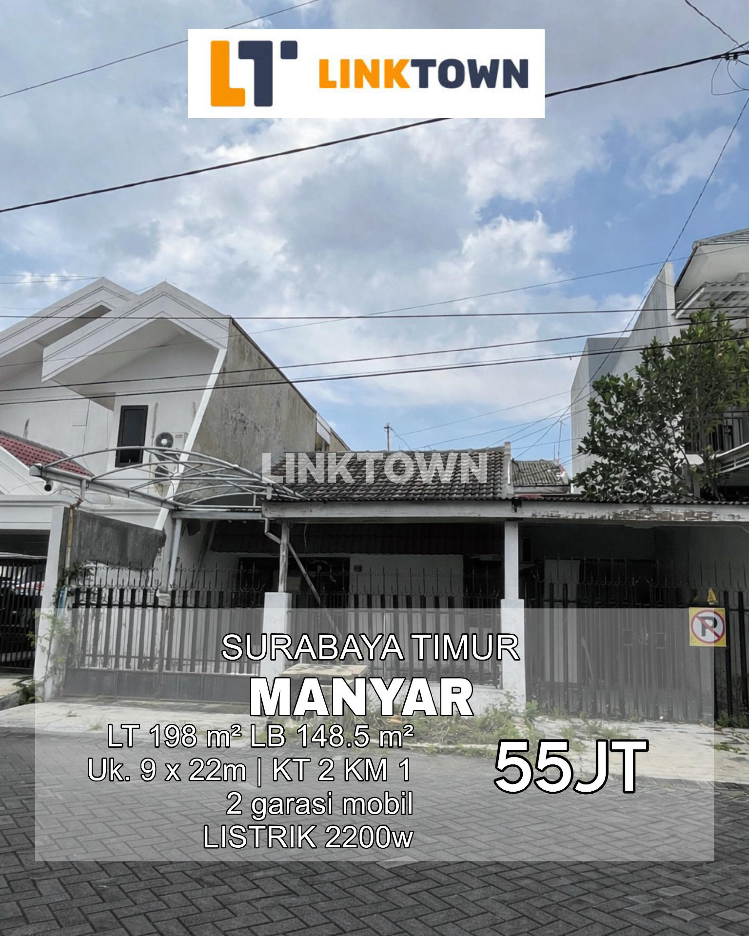 Disewakan Rumah 1 Lantai di Manyar Dekat Pusat Kota Surabaya