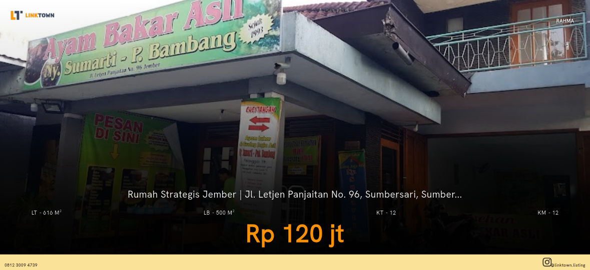 Disewakan Cocok untuk Rumah Kos atau Kantor di Letjen Panjaitan Jember