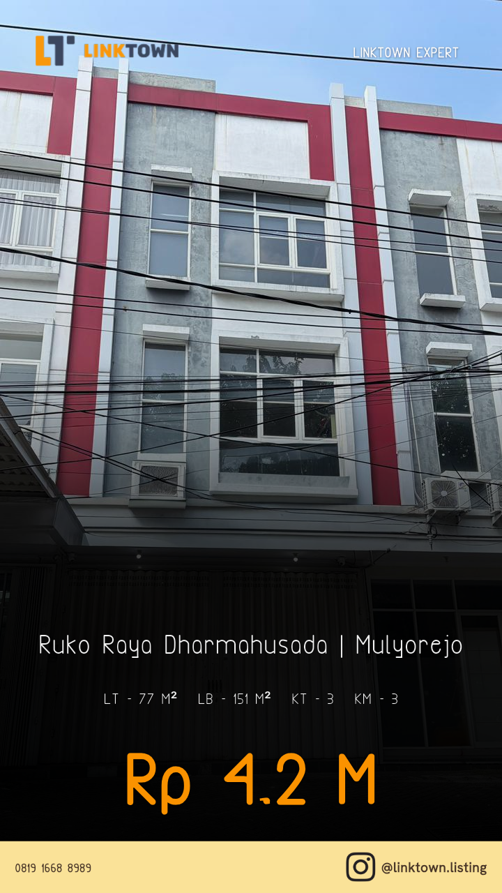 Dijual Ruko 3 Lantai Nego Cocok untuk Tempat Usaha atau Kantor di Raya Dharmahusada Surabaya