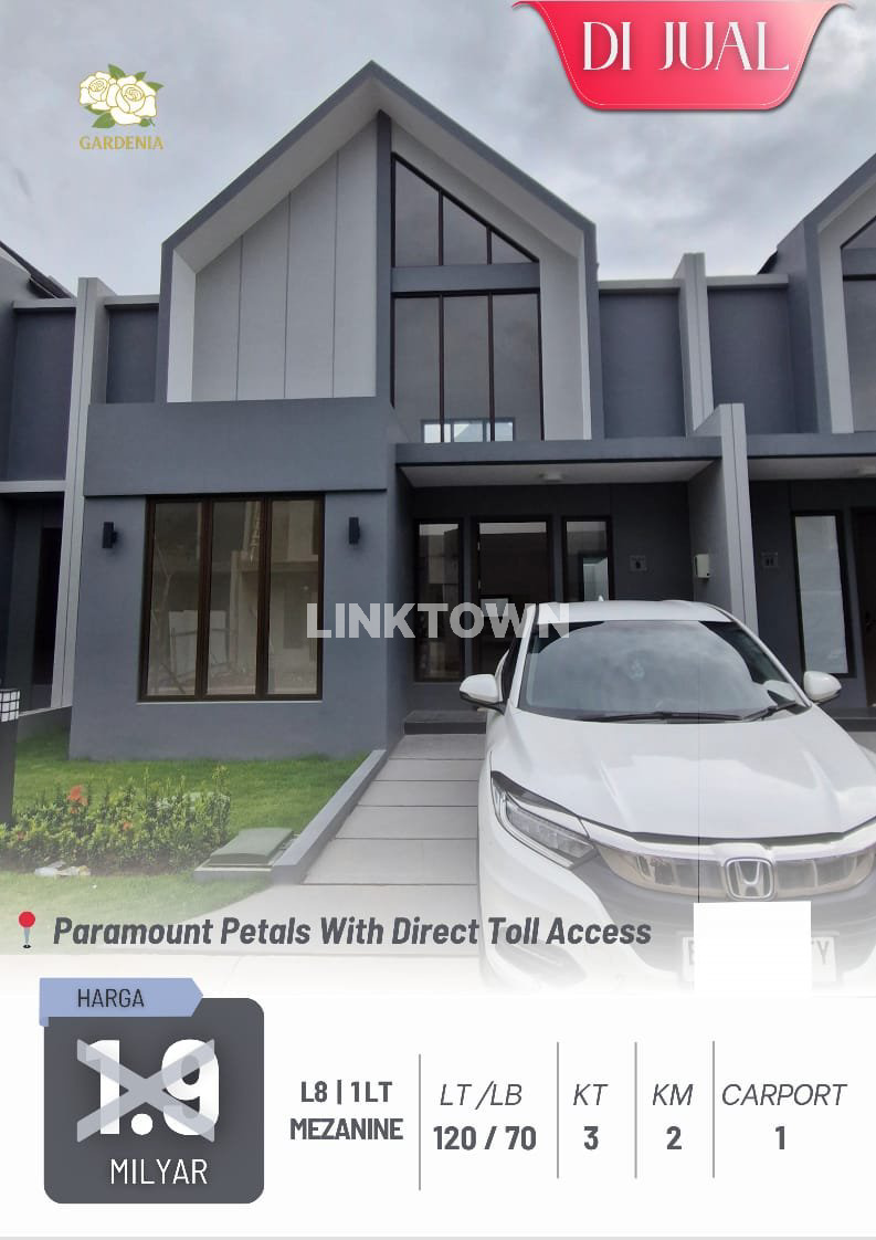 Jual Rumah Cluster Gardenia Dengan Mezzanine Siap Huni