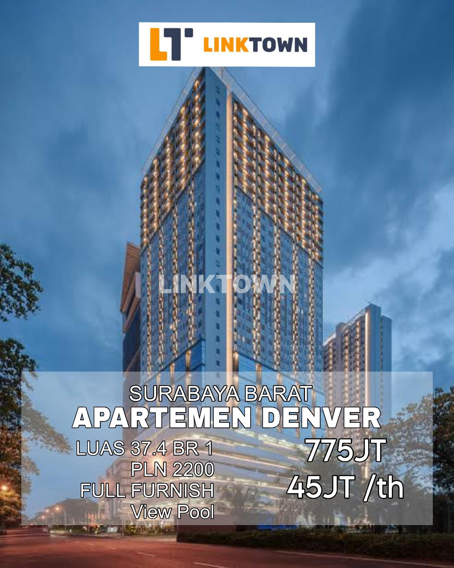 Full Furnish Siap Huni Apartemen 1 Br di Denver Citraland Surabaya Barat