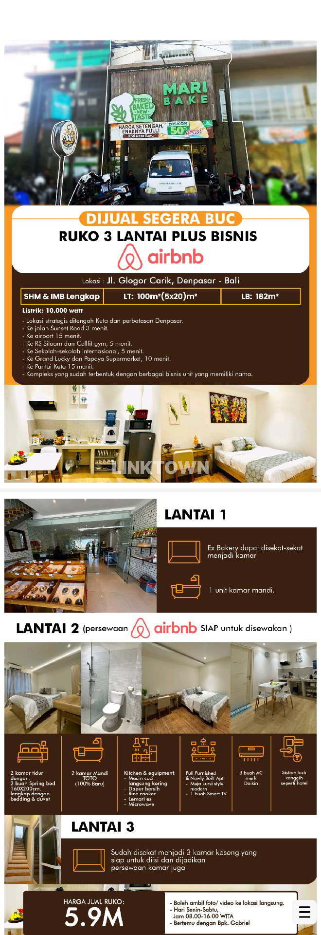 Ruko Airbnb Bali Siap Huni di Sunset Bouleverd